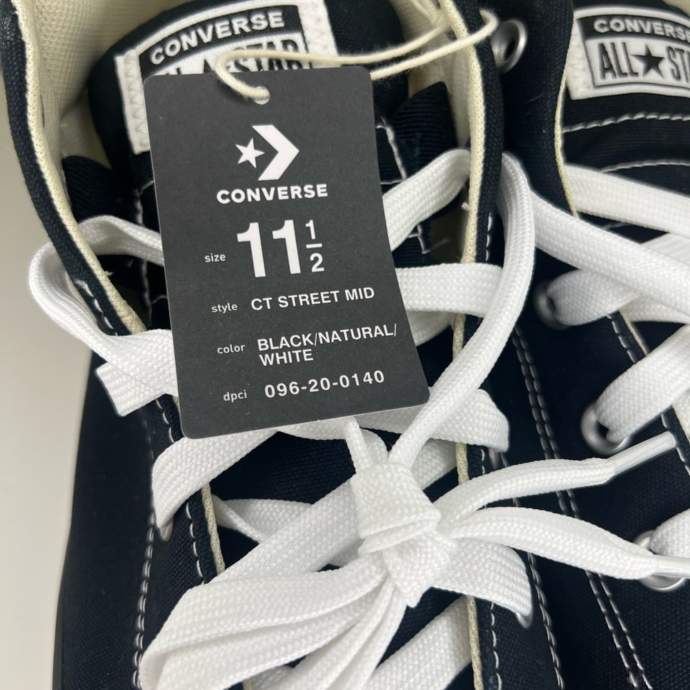 Converse Adult Street Mid Sneakers Black 11.5 - Picture 8 of 10